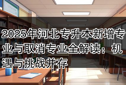 2025年河北专升本新增专业与取消专业全解读：机遇与挑战并存
