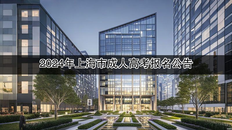2024年上海市成人高考报名公告