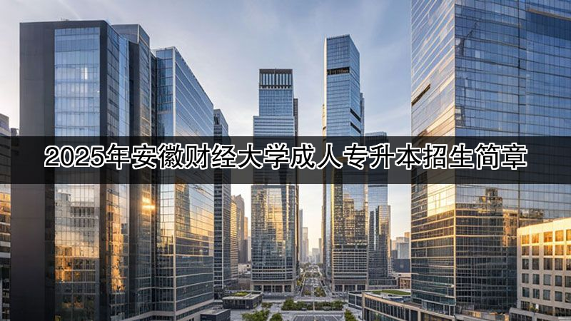 2025年安徽财经大学成人专升本招生简章
